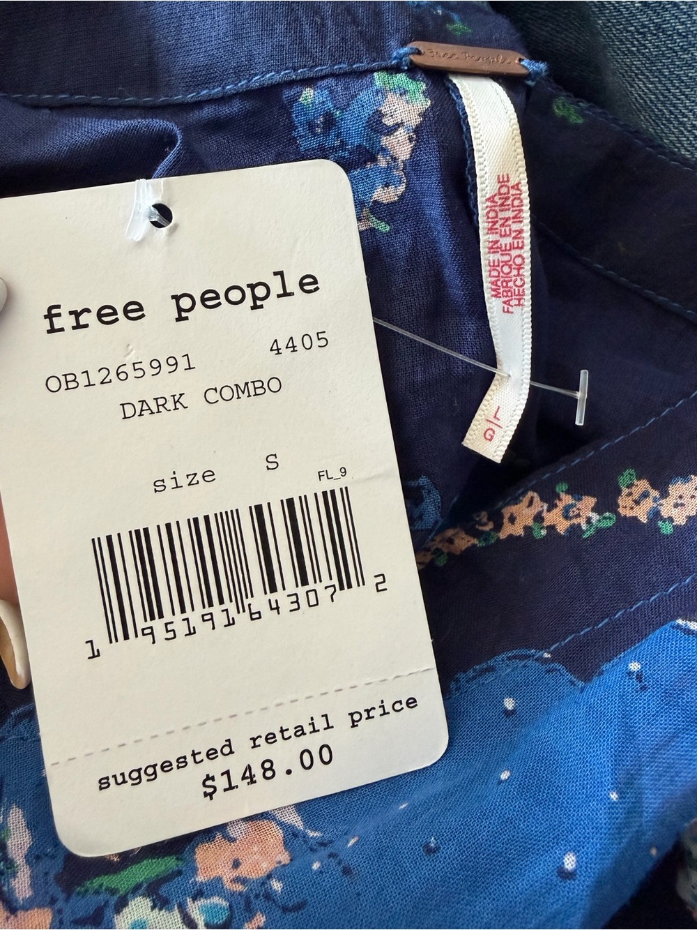 NWT Free People Mended with Scarves Mini Dress in Dark Combo - Size L - *Read* - Picture 4 of 4
